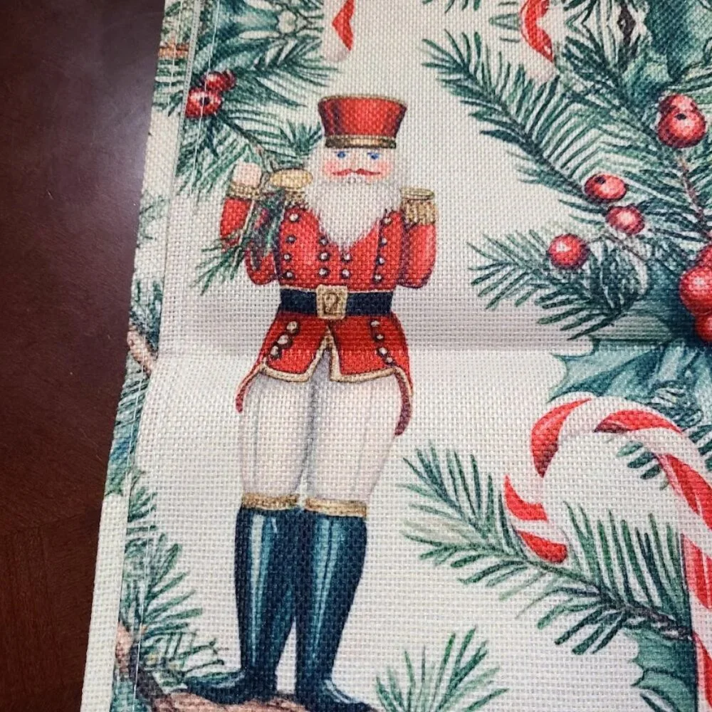Red Nutcracker Table Runner Christmas Decor Holiday Soldier Decorative Cloth 72